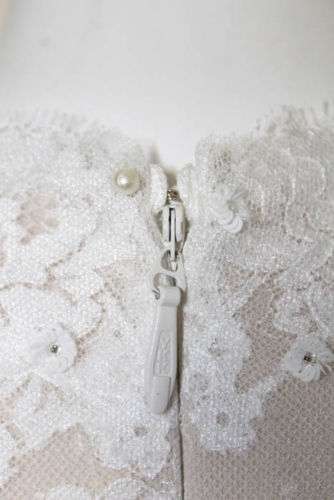 Monique Lhuillier Candice Platinum Collection White Silk Lace Dress Sz 4 $12650 Black Friday Deals
